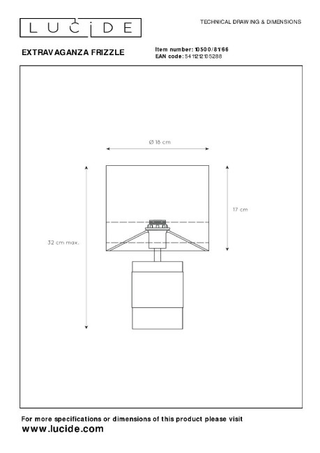 Настольная лампа Lucide Extravaganza Frizzle 10500/81/66