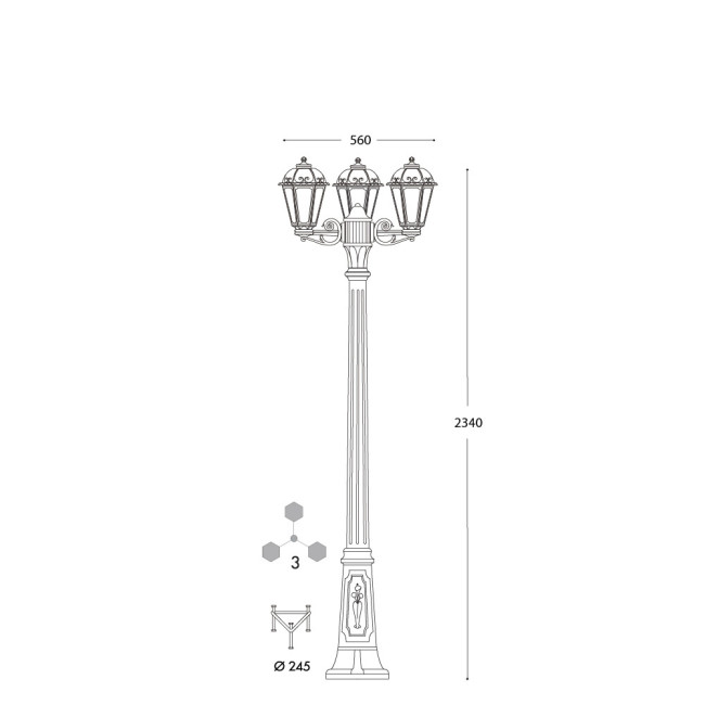 Уличный фонарь Fumagalli Ricu Bisso/Saba 3L K22.157.S30.AXF1R Уличный фонарь Fumagalli Ricu Bisso/Saba 3L K22.157.S30.AXF1R