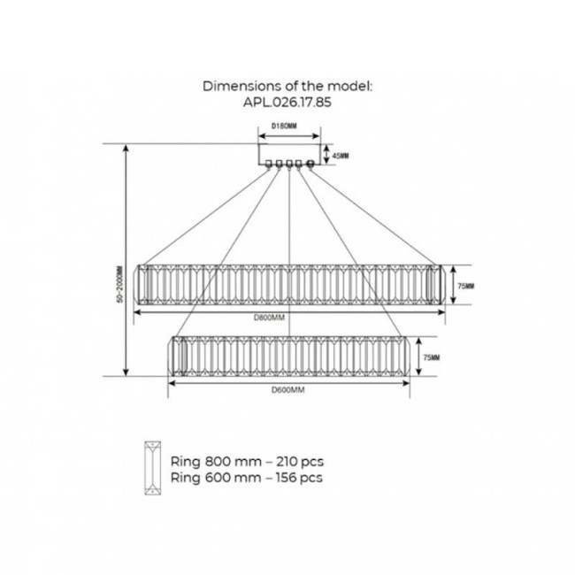 Подвесная светодиодная люстра Aployt Nicoletta APL.026.13.85 Подвесная светодиодная люстра Aployt Nicoletta APL.026.13.85