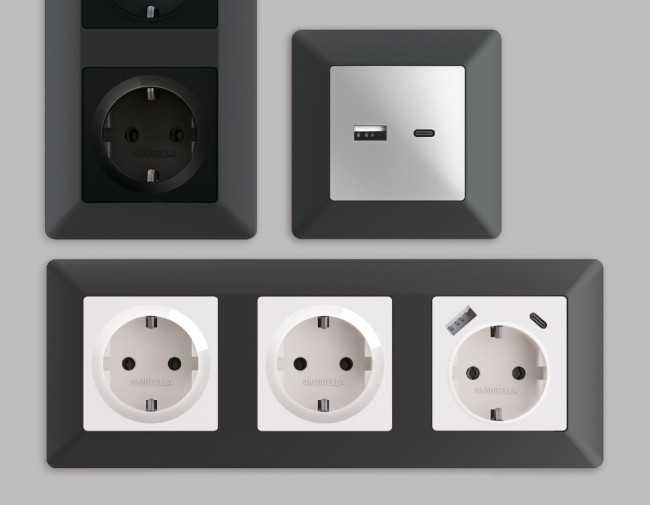 Рамка пятиместная Ambrella Volt Line AF110805 Рамка пятиместная Ambrella Volt Line AF110805