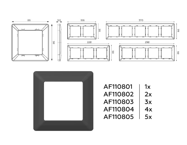 Рамка пятиместная Ambrella Volt Line AF110805 Рамка пятиместная Ambrella Volt Line AF110805