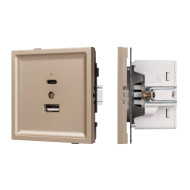Механизм USB розетки Arlight SCT-TENDO-MUAC-PL-GD (5V, 3A, QC3) 054097
