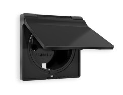 Лицевая панель для розетки с/з со шторками и крышкой Ambrella Volt Alfa AP8080