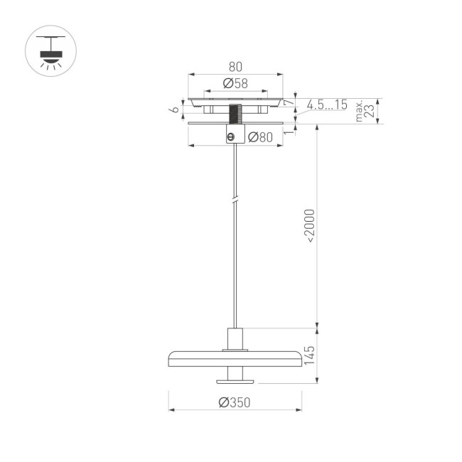 Подвесной светильник Arlight SP-KOTARO-R350-12W Warm3000 (BK-GR, 36 deg, 230V, TRIAC) 057223 Подвесной светильник Arlight SP-KOTARO-R350-12W Warm3000 (BK-GR, 36 deg, 230V, TRIAC) 057223
