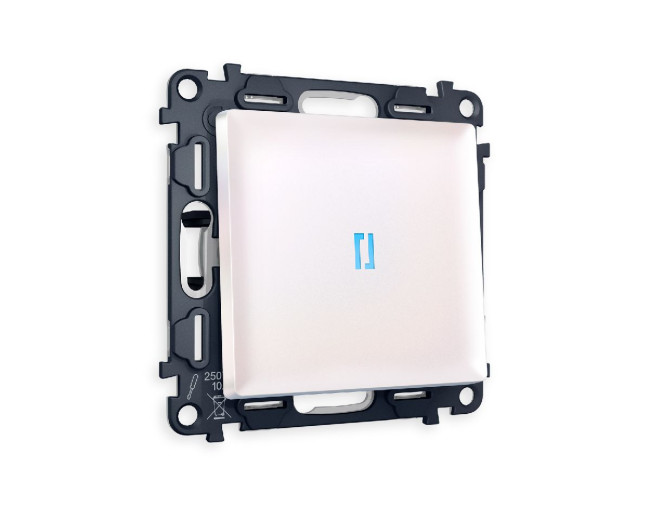 Комплект механизма 1-кл проходного выключателя с подсветкой Ambrella Volt Alfa MA202040