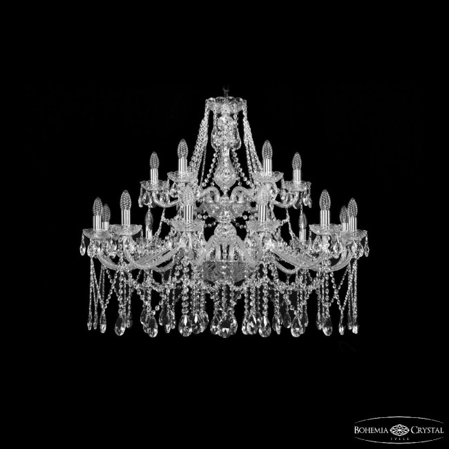 Подвесная люстра Bohemia Ivele Crystal 1413/12+6/360/2d Ni Подвесная люстра Bohemia Ivele Crystal 1413/12+6/360/2d Ni