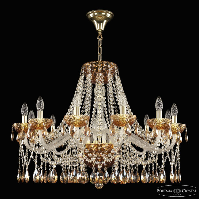 Подвесная люстра Bohemia Ivele Crystal 5413/12/300 G Amber/M-1F K721 Подвесная люстра Bohemia Ivele Crystal 5413/12/300 G Amber/M-1F K721