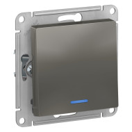 Выключатель 1-клавишный с подсветкой, сх.1а, 10АХ, Systeme Electric AtlasDesign Сталь ATN000913