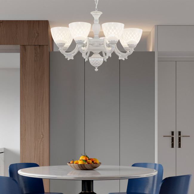 Подвесная люстра Arte Milano 343837/8 WT+SL Подвесная люстра Arte Milano 343837/8 WT+SL