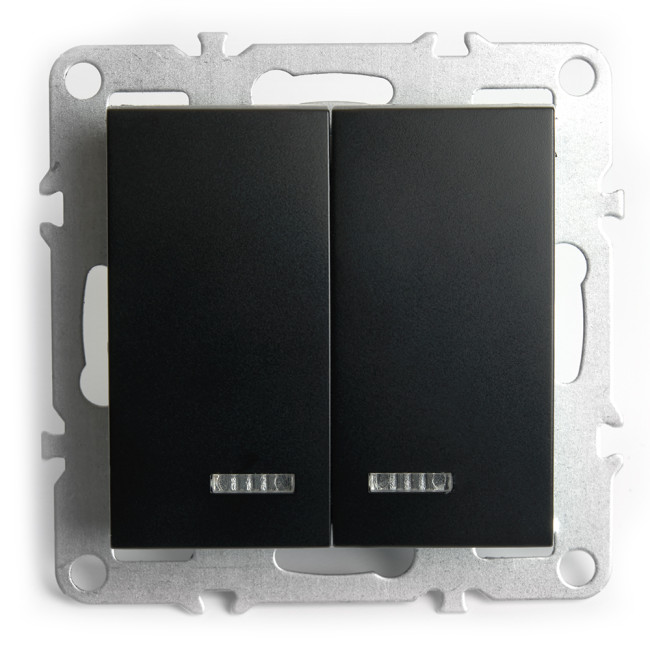 Выключатель 2-клавишный с индикатором Stekker Эрна PSW10-9102-03 49147 Выключатель 2-клавишный с индикатором Stekker Эрна PSW10-9102-03 49147