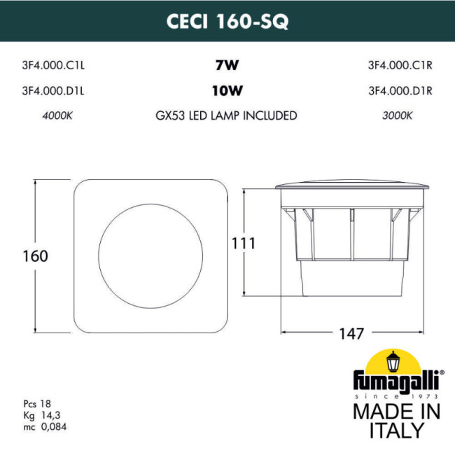 Тротуарный светильник Fumagalli 3F4.000.000.LXD1L Тротуарный светильник Fumagalli 3F4.000.000.LXD1L