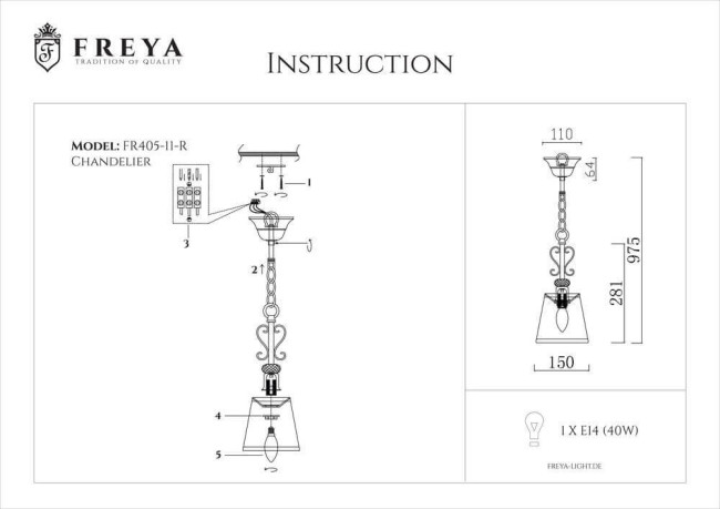 Подвесной светильник Freya Driana FR2405-PL-01-BZ Подвесной светильник Freya Driana FR2405-PL-01-BZ