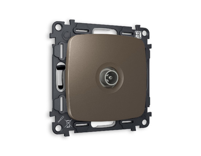 Комплект механизма TV розетки проходной 5-1000 MHz 4dB Ambrella Volt Omega MO643030 Комплект механизма TV розетки проходной 5-1000 MHz 4dB Ambrella Volt Omega MO643030