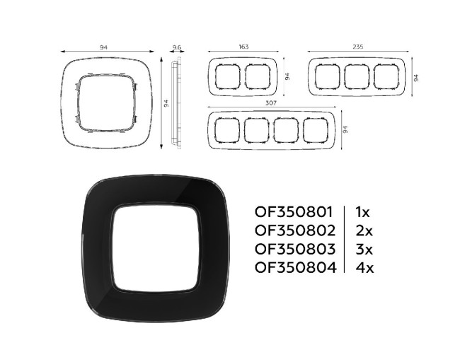 Рамка четырехместная Ambrella Volt Radian OF350804 Рамка четырехместная Ambrella Volt Radian OF350804