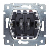 Переключатель двухклавишный на 2 направления Legrand Galea Life 10A 250V с подсветкой 775608