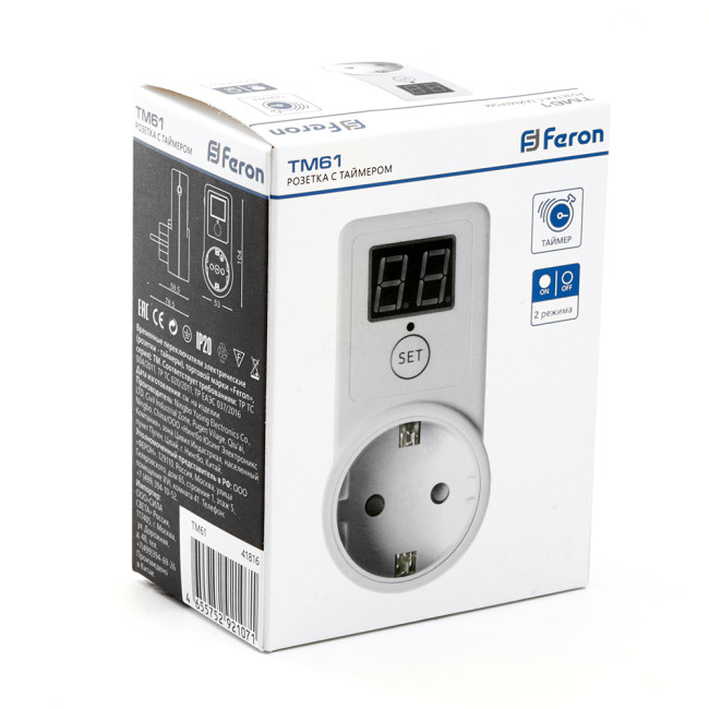 Розетка с таймером Feron TM61 41816 Розетка с таймером Feron TM61 41816