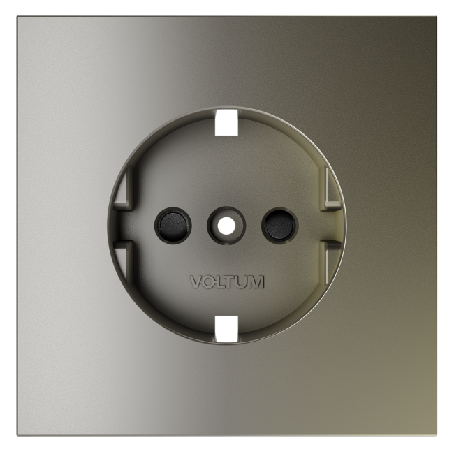 Накладка для розетки с заземлением и защитными шторками Voltum S70 (шелк) VLS000704 Накладка для розетки с заземлением и защитными шторками Voltum S70 (шелк) VLS000704