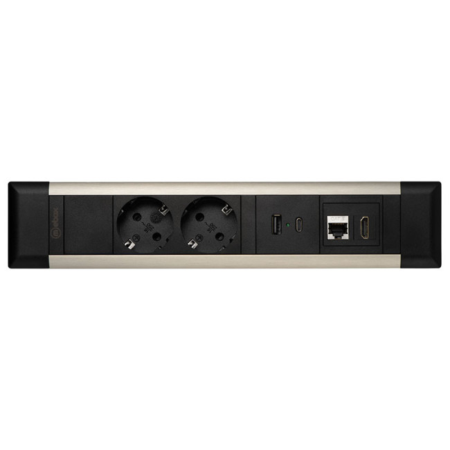 Блок розеток 41T (2 секции, USB + type C + RJ45 + HDMI) Mebax 00-00002593 Блок розеток 41T (2 секции, USB + type C + RJ45 + HDMI) Mebax 00-00002593