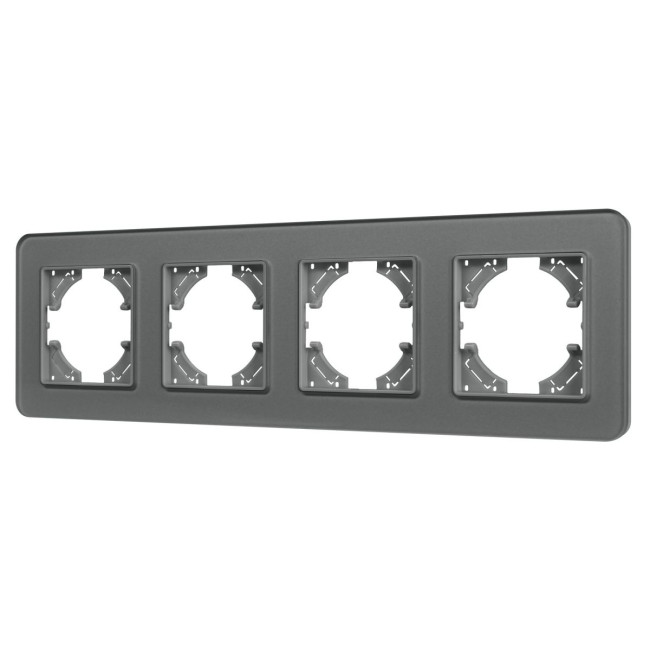 Рамка на 4 поста стеклянная Arlight FRM-OMALI-GS-4-GR 049702 Рамка на 4 поста стеклянная Arlight FRM-OMALI-GS-4-GR 049702