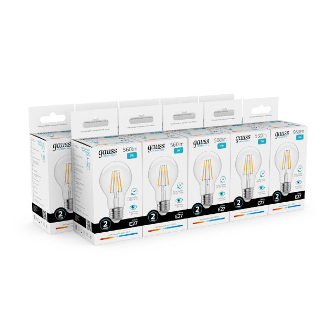 Лампа светодиодная Gauss Filament Elementary E27 7W 4100K 22227 Лампа светодиодная Gauss Filament Elementary E27 7W 4100K 22227