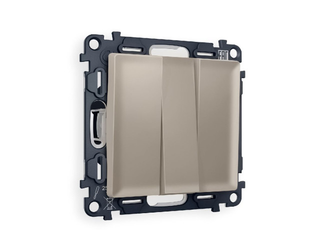 Комплект механизма 3-кл выключателя Ambrella Volt Alfa MA365010 Комплект механизма 3-кл выключателя Ambrella Volt Alfa MA365010