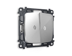 Комплект механизма 2-кл проходного выключателя с подсветкой Ambrella Volt Omega MO404035