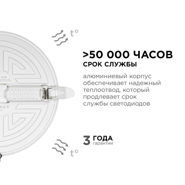 Встраиваемая светодиодная панель безрамочная Apeyron FLP 06-109