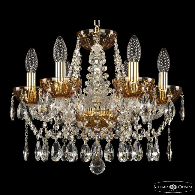 Подвесная люстра Bohemia Ivele Crystal 5413/6/141 G Amber/M-1H Подвесная люстра Bohemia Ivele Crystal 5413/6/141 G Amber/M-1H