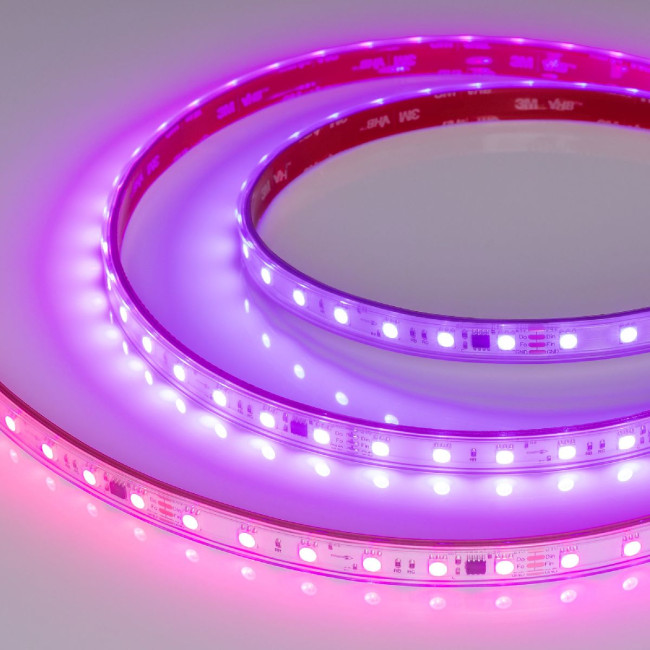 Светодиодная герметичная лента Arlight SPI-PFS-B60-12mm 24V RGB-PX6-BPT (12 W/m, IP68, 5060, 5m) 039602