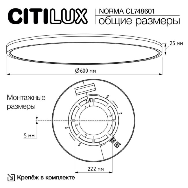Потолочный светильник Citilux Norma CL748601
