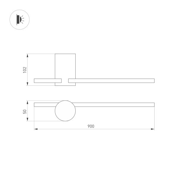 Настенный светильник Arlight SP-Vinci-S900x55-10W Day4000 033550 Настенный светильник Arlight SP-Vinci-S900x55-10W Day4000 033550