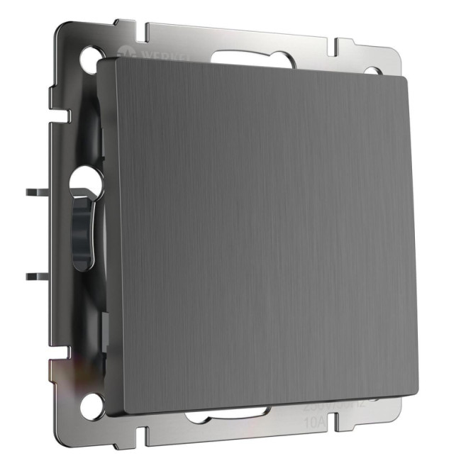 Выключатель одноклавишный проходной Werkel графит рифленый W1112004 4690389158391 Выключатель одноклавишный проходной Werkel графит рифленый W1112004 4690389158391