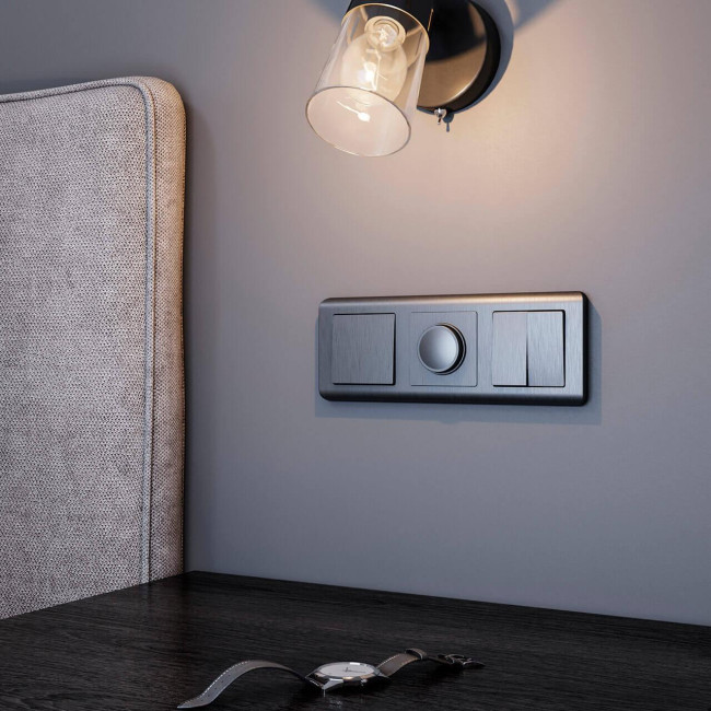 Выключатель одноклавишный проходной Werkel графит рифленый W1112004 4690389158391 Выключатель одноклавишный проходной Werkel графит рифленый W1112004 4690389158391