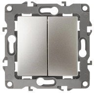 Выключатель двухклавишный ЭРА 12 10AX 250V 12-1004-04 Б0014654 Выключатель двухклавишный ЭРА 12 10AX 250V 12-1004-04 Б0014654