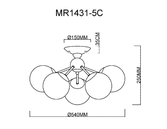 Потолочная люстра MyFar Kate MR1431-5C