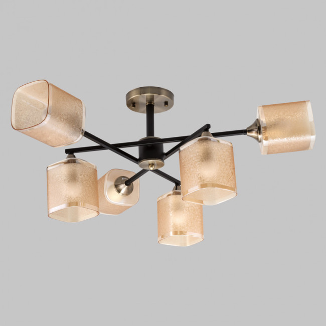 Люстра на штанге IMEX MD.4212-6-S-BK+AB Люстра на штанге IMEX MD.4212-6-S-BK+AB