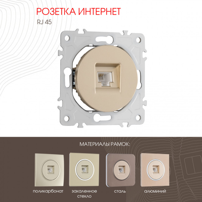 Розетка RJ45 Arte Milano 202.45-1.shampan Розетка RJ45 Arte Milano 202.45-1.shampan