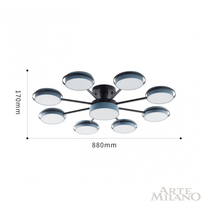 Потолочная люстра Arte Milano Ferrara 250406/8+1 Gr
