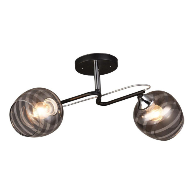 Люстра на штанге IMEX MD.1042-2-S BK+CH Люстра на штанге IMEX MD.1042-2-S BK+CH