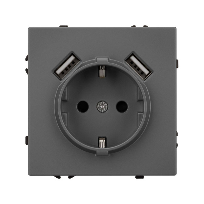 Механизм розетки с USB зарядкой Arlight SCT-NOBE-MUAA-SFPL-GR (230V, 16A) 054291