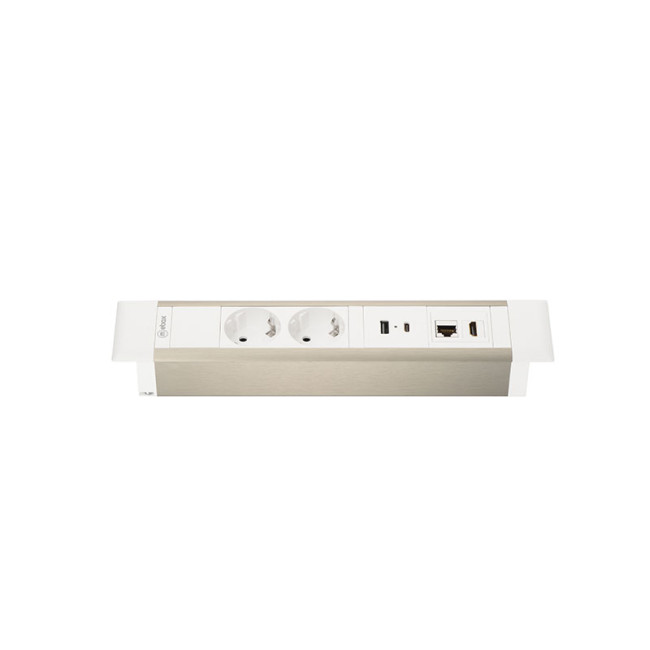 Блок розеток 41T (2 секции, USB + type C + RJ45 + HDMI) Mebax 00-00002594 Блок розеток 41T (2 секции, USB + type C + RJ45 + HDMI) Mebax 00-00002594