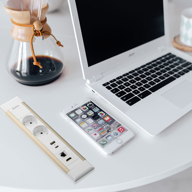 Блок розеток 41T (2 секции, USB + type C + RJ45 + HDMI) Mebax 00-00002594 Блок розеток 41T (2 секции, USB + type C + RJ45 + HDMI) Mebax 00-00002594