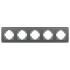 Рамка на 5 постов стеклянная Arlight FRM-OMALI-GS-5-GR 049706 Рамка на 5 постов стеклянная Arlight FRM-OMALI-GS-5-GR 049706