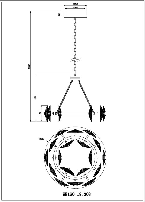 Подвесная люстра Wertmark Pamela WE160.18.303 Подвесная люстра Wertmark Pamela WE160.18.303