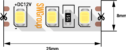 Светодиодная лента SWG SWG2120-12-9.6-NW-M 007264 Светодиодная лента SWG SWG2120-12-9.6-NW-M 007264