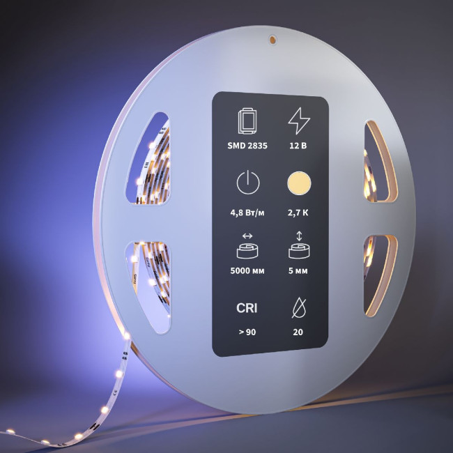 Светодиодная лента Maytoni Led Strip 12В 2835 4,8Вт/м 2700К 5м IP20 201102 Светодиодная лента Maytoni Led Strip 12В 2835 4,8Вт/м 2700К 5м IP20 201102