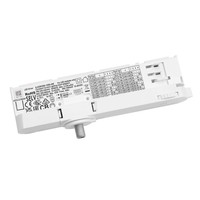 Адаптер с драйвером с DIP-switch для трековой системы Quattro Lightstar 594046 Адаптер с драйвером с DIP-switch для трековой системы Quattro Lightstar 594046