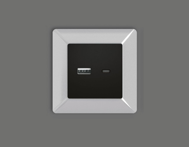 Лицевая панель для розетки 2USB тип A+C Ambrella Volt Alfa AP8110