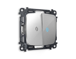 Комплект механизма 2-кл проходного выключателя с подсветкой Ambrella Volt Omega MO404040