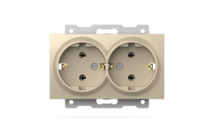 Розетка двухместная с заземлением ELBI Zena Vega 609-012500-907 Розетка двухместная с заземлением ELBI Zena Vega 609-012500-907
